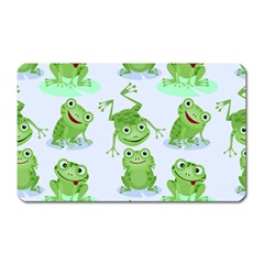 Cute-green-frogs-seamless-pattern Magnet (rectangular) by Salman4z