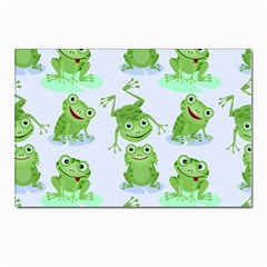 Cute-green-frogs-seamless-pattern Postcards 5  X 7  (pkg Of 10) by Salman4z