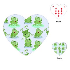 Cute-green-frogs-seamless-pattern Playing Cards Single Design (heart)