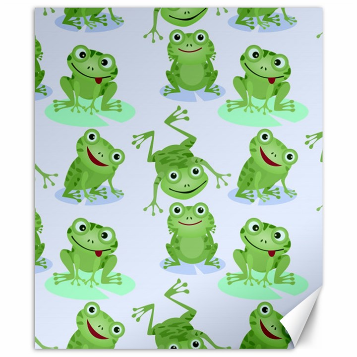 Cute-green-frogs-seamless-pattern Canvas 8  x 10 