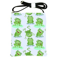 Cute-green-frogs-seamless-pattern Shoulder Sling Bag by Salman4z