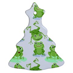 Cute-green-frogs-seamless-pattern Christmas Tree Ornament (two Sides) by Salman4z