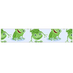 Cute-green-frogs-seamless-pattern Large Premium Plush Fleece Scarf  by Salman4z