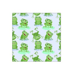 Cute-green-frogs-seamless-pattern Satin Bandana Scarf 22  X 22  by Salman4z