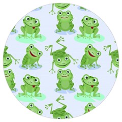 Cute-green-frogs-seamless-pattern Round Trivet by Salman4z