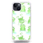 Cute-green-frogs-seamless-pattern iPhone 14 TPU UV Print Case Front