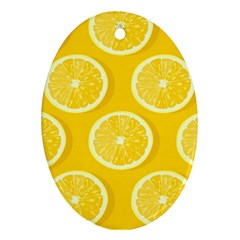 Lemon-fruits-slice-seamless-pattern Oval Ornament (two Sides) by Salman4z