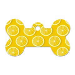 Lemon-fruits-slice-seamless-pattern Dog Tag Bone (one Side) by Salman4z