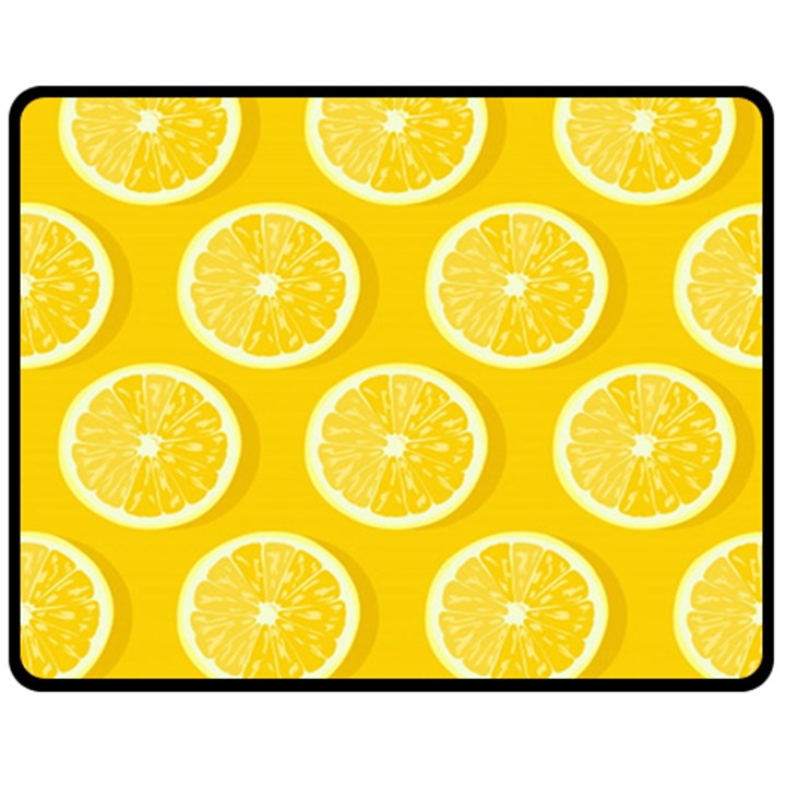 Lemon-fruits-slice-seamless-pattern Fleece Blanket (Medium)