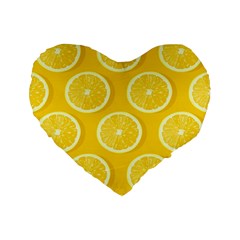 Lemon-fruits-slice-seamless-pattern Standard 16  Premium Heart Shape Cushions by Salman4z