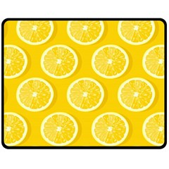 Lemon-fruits-slice-seamless-pattern Two Sides Fleece Blanket (medium) by Salman4z