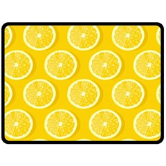 Lemon-fruits-slice-seamless-pattern Two Sides Fleece Blanket (large) by Salman4z