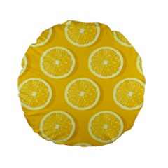 Lemon-fruits-slice-seamless-pattern Standard 15  Premium Flano Round Cushions by Salman4z