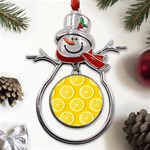 Lemon-fruits-slice-seamless-pattern Metal Snowman Ornament Front