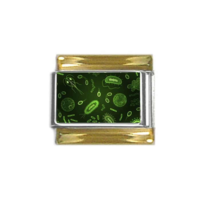 Bacteria-virus-seamless-pattern-inversion Gold Trim Italian Charm (9mm)