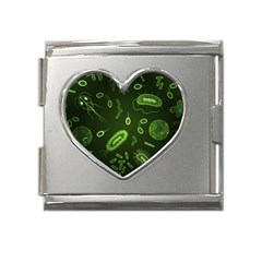 Bacteria-virus-seamless-pattern-inversion Mega Link Heart Italian Charm (18mm) by Salman4z