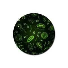 Bacteria-virus-seamless-pattern-inversion Rubber Coaster (round) by Salman4z