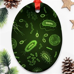 Bacteria-virus-seamless-pattern-inversion Oval Ornament (Two Sides)