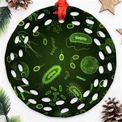 Bacteria-virus-seamless-pattern-inversion Ornament (round Filigree) by Salman4z