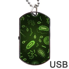 Bacteria-virus-seamless-pattern-inversion Dog Tag Usb Flash (two Sides) by Salman4z