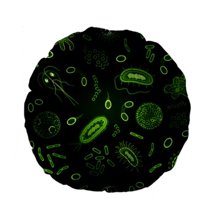 Bacteria-virus-seamless-pattern-inversion Standard 15  Premium Flano Round Cushions