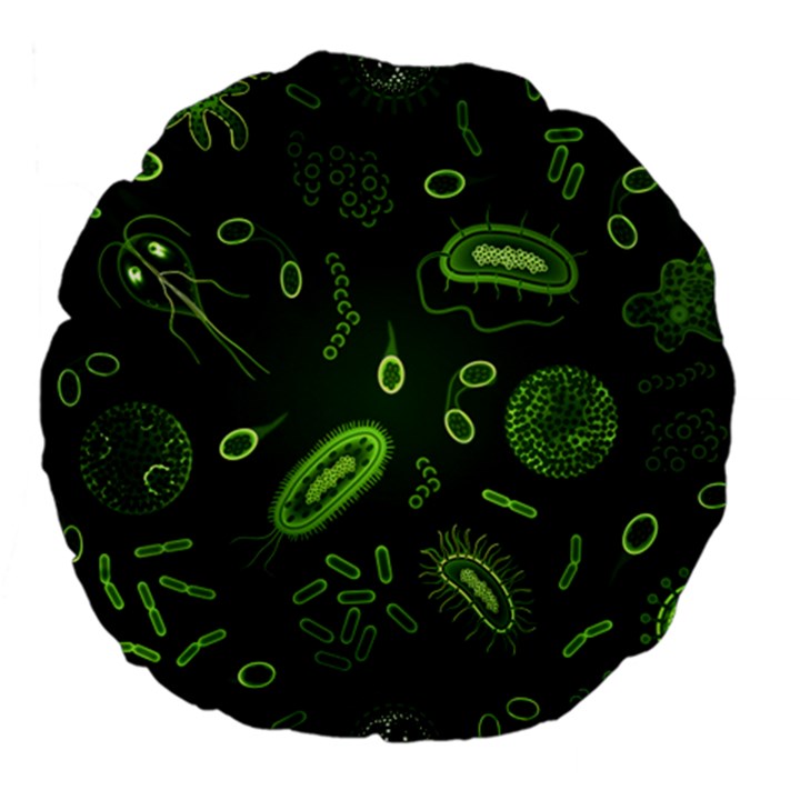 Bacteria-virus-seamless-pattern-inversion Large 18  Premium Flano Round Cushions