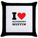 I love blueberry muffin Throw Pillow Case (Black) Front