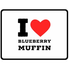 I Love Blueberry Muffin Fleece Blanket (large) by ilovewhateva