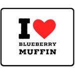 I love blueberry muffin Two Sides Fleece Blanket (Medium) 58.8 x47.4  Blanket Front