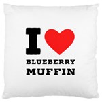 I love blueberry muffin Large Premium Plush Fleece Cushion Case (One Side) Front