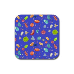 Virus-seamless-pattern Rubber Coaster (Square)