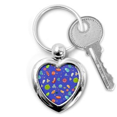 Virus-seamless-pattern Key Chain (Heart)