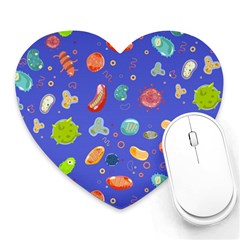 Virus-seamless-pattern Heart Mousepad