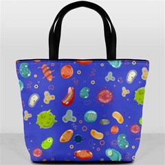 Virus-seamless-pattern Bucket Bag