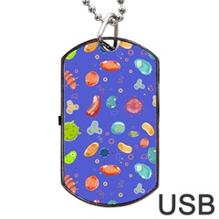 Virus-seamless-pattern Dog Tag Usb Flash (two Sides) by Salman4z