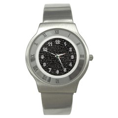 Math-equations-formulas-pattern Stainless Steel Watch