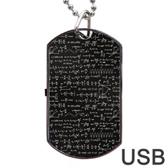 Math-equations-formulas-pattern Dog Tag Usb Flash (one Side) by Salman4z