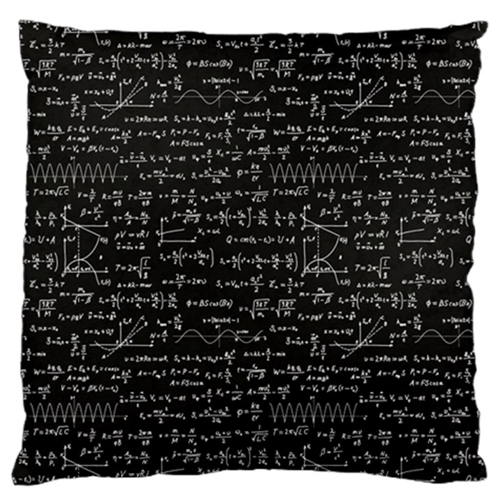 Math-equations-formulas-pattern Large Premium Plush Fleece Cushion Case (Two Sides)