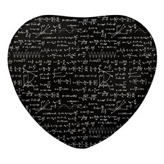 Math-equations-formulas-pattern Heart Glass Fridge Magnet (4 Pack)