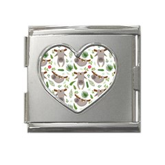 Seamless-pattern-with-cute-sloths Mega Link Heart Italian Charm (18mm) by Salman4z