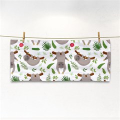 Seamless-pattern-with-cute-sloths Hand Towel by Salman4z