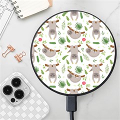 Seamless-pattern-with-cute-sloths Wireless Fast Charger(black)