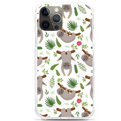 Seamless-pattern-with-cute-sloths Iphone 12 Pro Max Tpu Uv Print Case by Salman4z