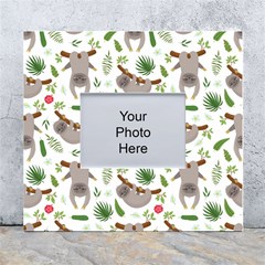 Seamless-pattern-with-cute-sloths White Wall Photo Frame 5  X 7  by Salman4z