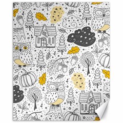 Doodle-seamless-pattern-with-autumn-elements Canvas 16  X 20  by Salman4z