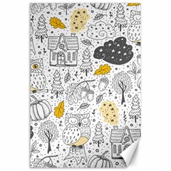 Doodle-seamless-pattern-with-autumn-elements Canvas 24  X 36  by Salman4z