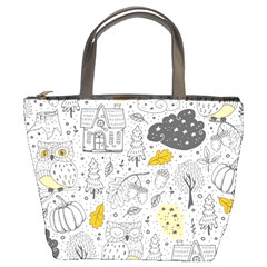 Doodle-seamless-pattern-with-autumn-elements Bucket Bag by Salman4z