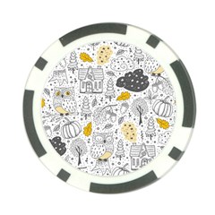 Doodle-seamless-pattern-with-autumn-elements Poker Chip Card Guard (10 Pack) by Salman4z