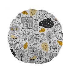 Doodle-seamless-pattern-with-autumn-elements Standard 15  Premium Round Cushions by Salman4z