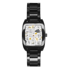 Doodle-seamless-pattern-with-autumn-elements Stainless Steel Barrel Watch by Salman4z